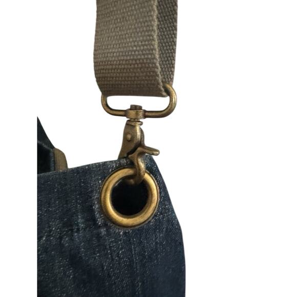 FEED + Target 20 Projects Denim & Green Canvas Small Tote Bag Crossbody #4900 - Picture 6 of 16